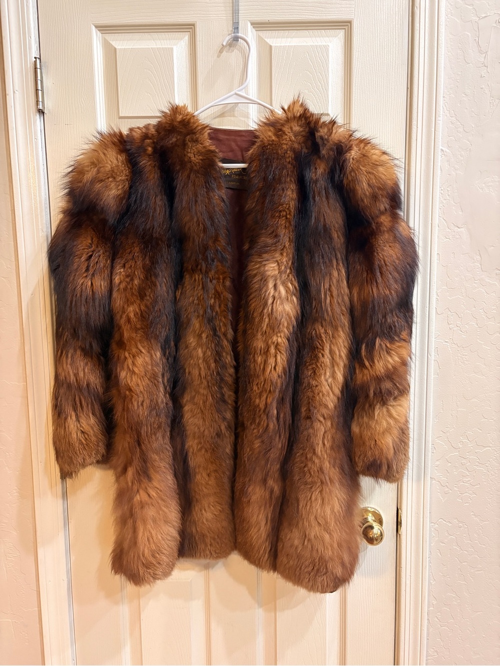 Luxurious Brown Real Fox Fur Coat